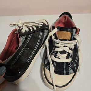 Coach Shoes Womens 5.5 Barrett Casual Sneakers Plaid Signature Low Top Y2K